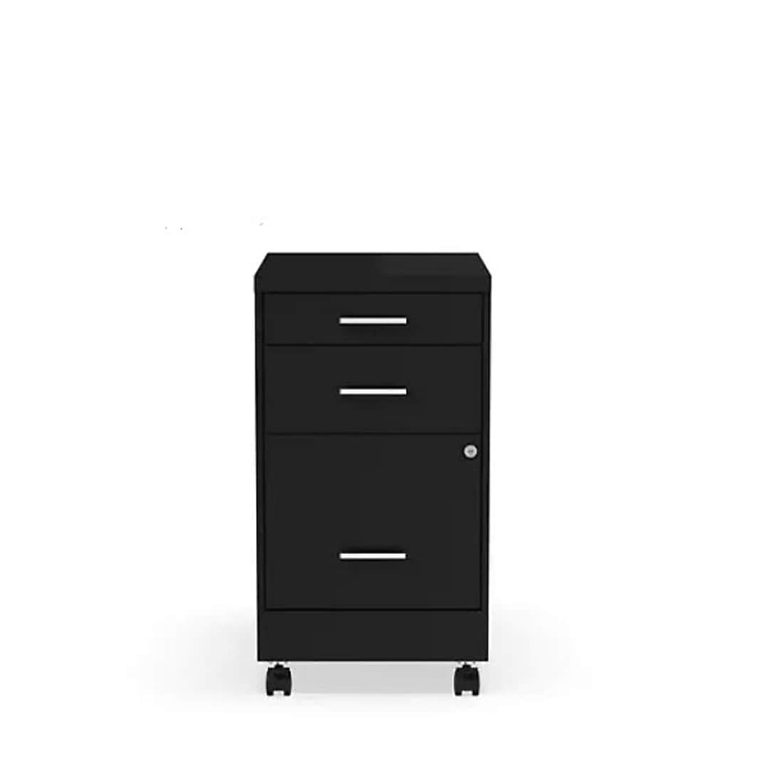 Black 3 Drawer Letter Size File Cabinet L68496