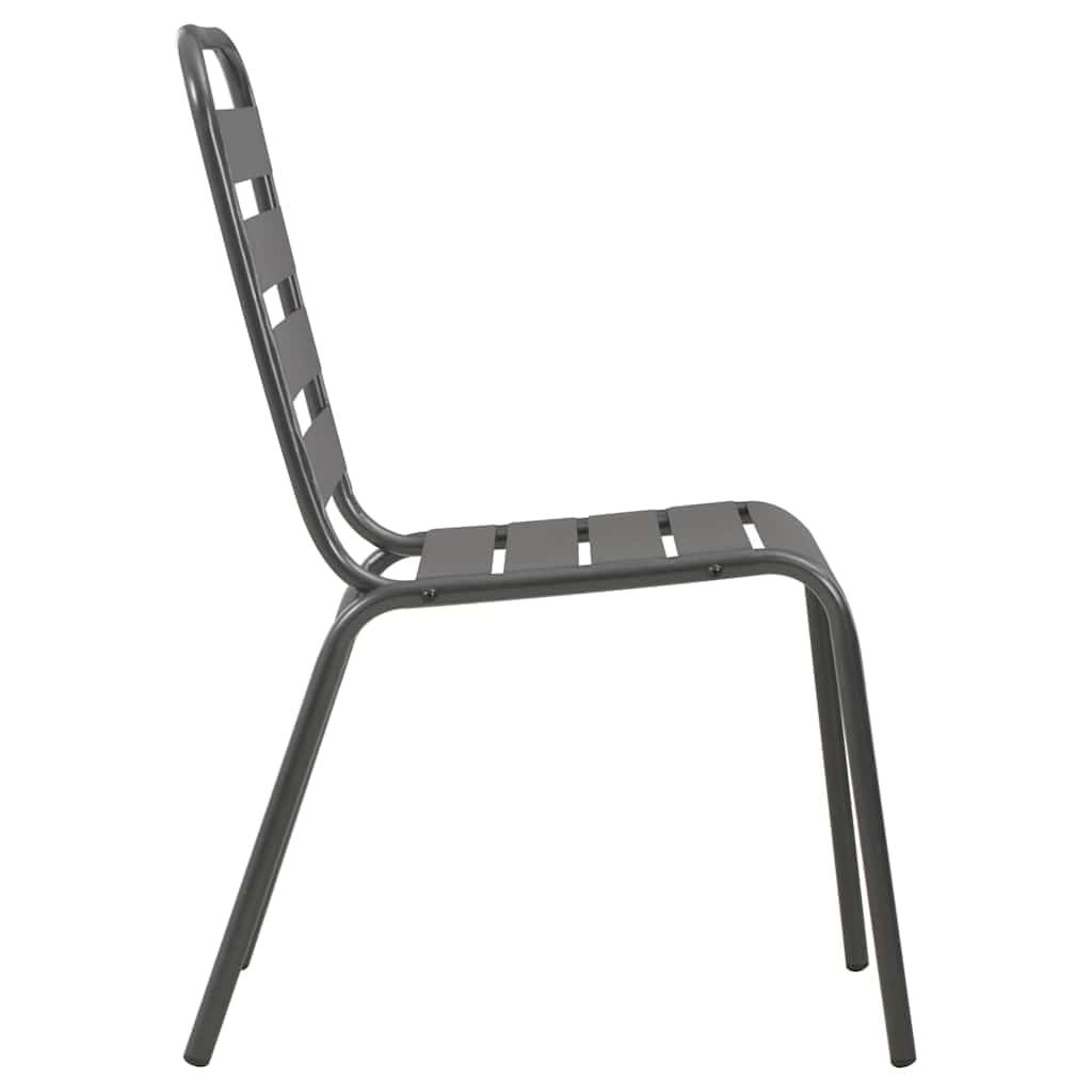 Stackable Steel Grey Patio Chairs Set of 2 R186