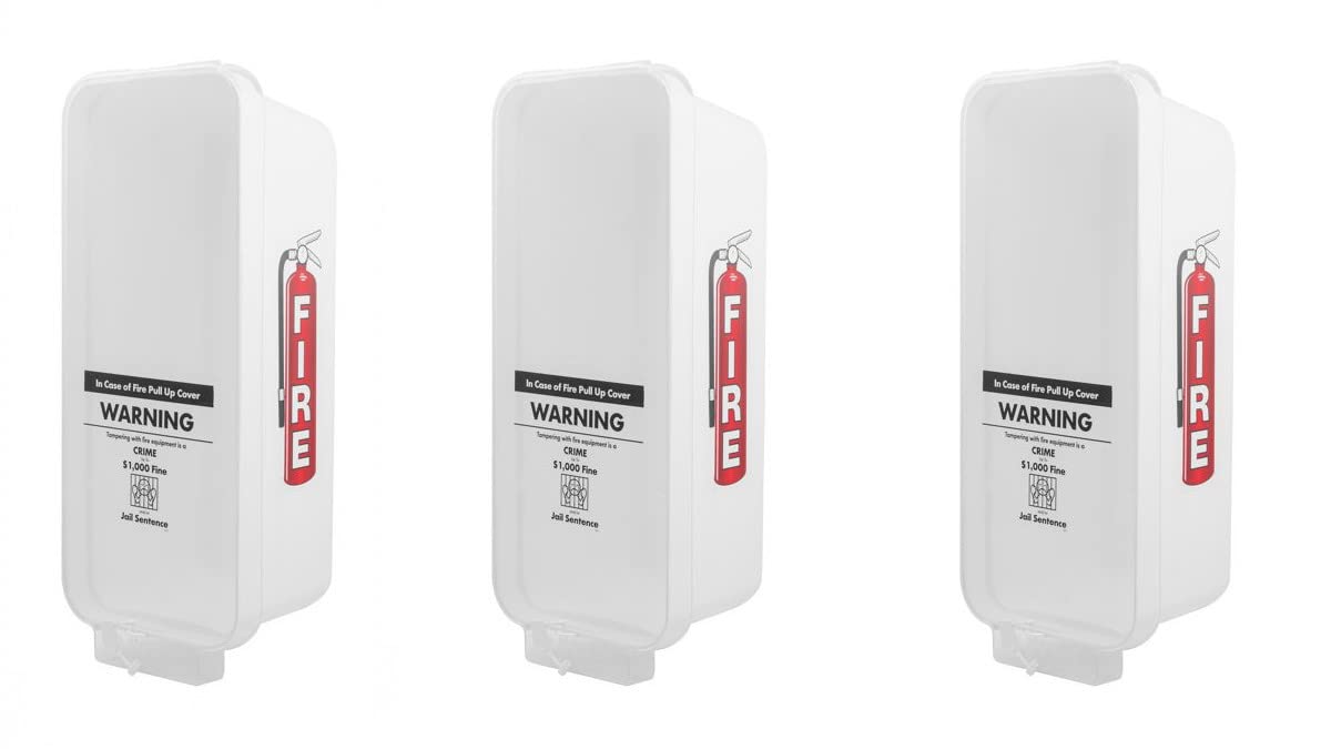 White Surface-Mounted Fire Extinguisher Cabinet 3 Pack F9696