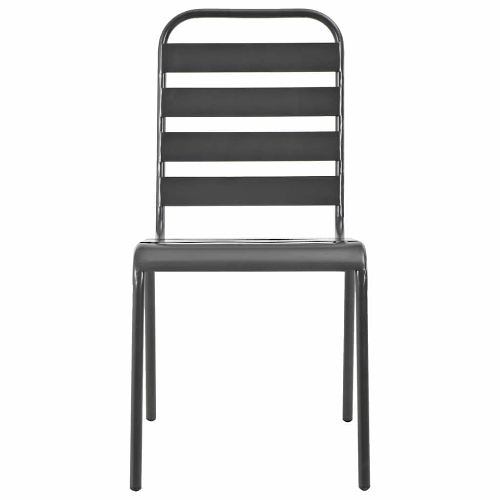 Stackable Steel Grey Patio Chairs Set of 2 R186