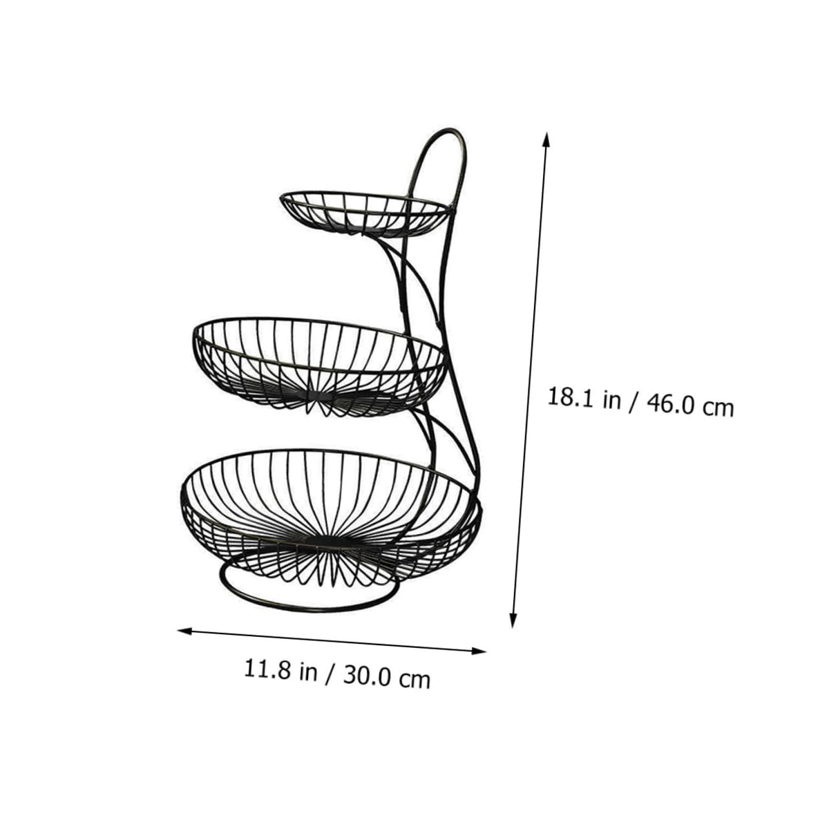 Black 3-Tier Iron Fruit Basket L1626