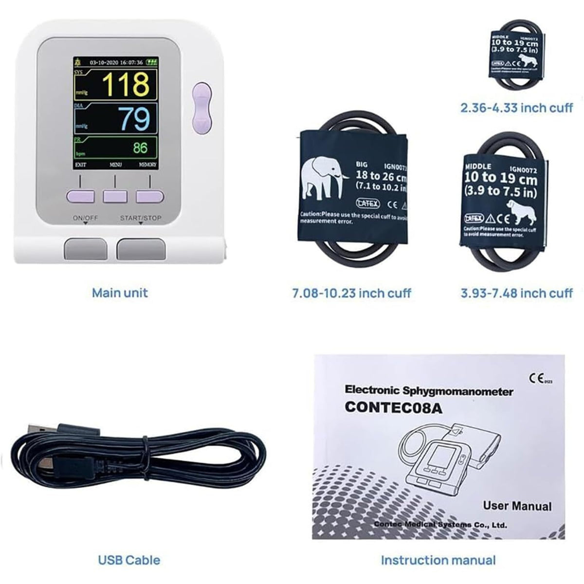 Pet Blood Pressure Monitor with 3 Cuffs O400