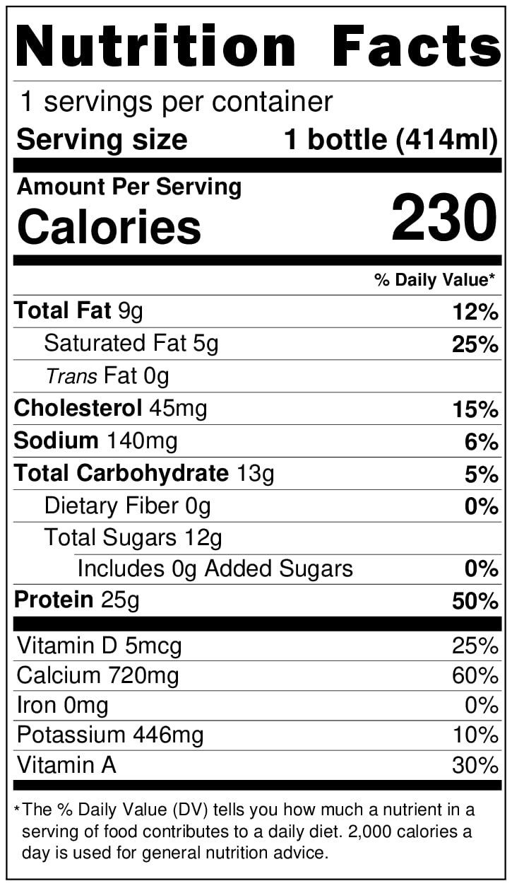 2 Percent High Protein Low Fat Lactose Free Milk 14oz 12 Pack T712112