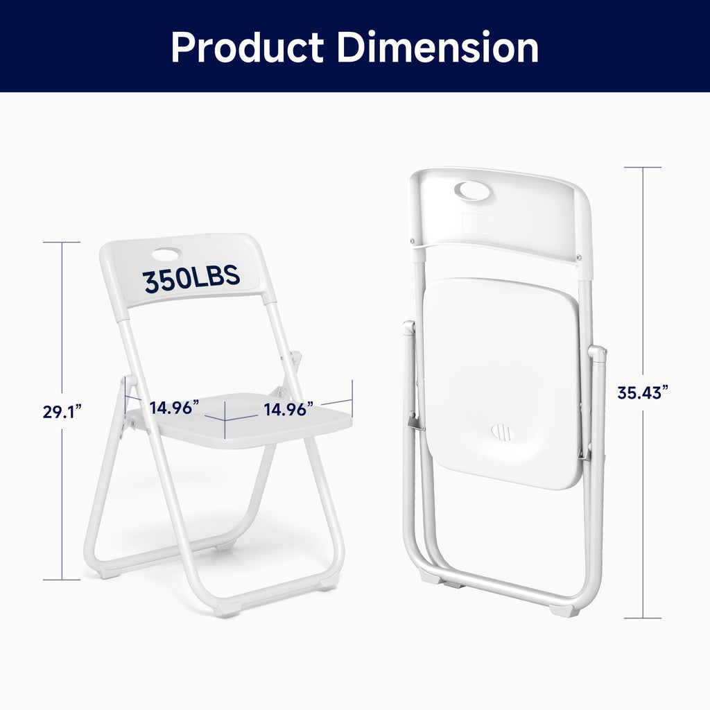 White Plastic Folding Chairs, 10 Pack E13115
