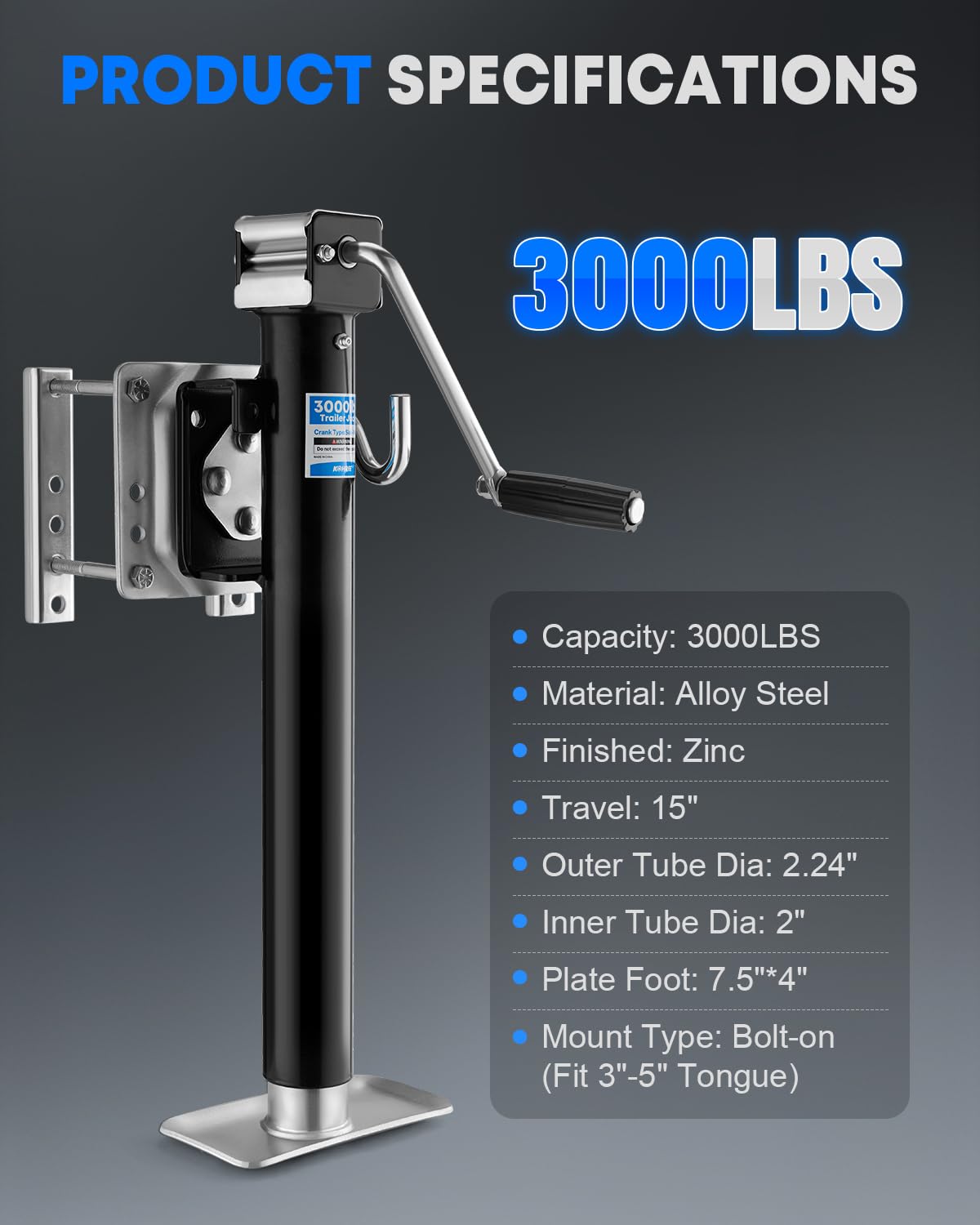 3000 lbs Trailer Jack P91700