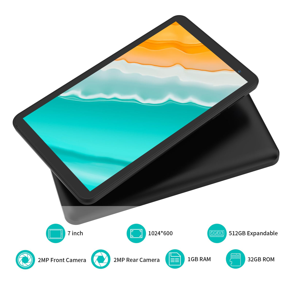 Android 7 inch Tablet 32GB ROM 2GB RAM HD Touchscreen Dual Camera E783