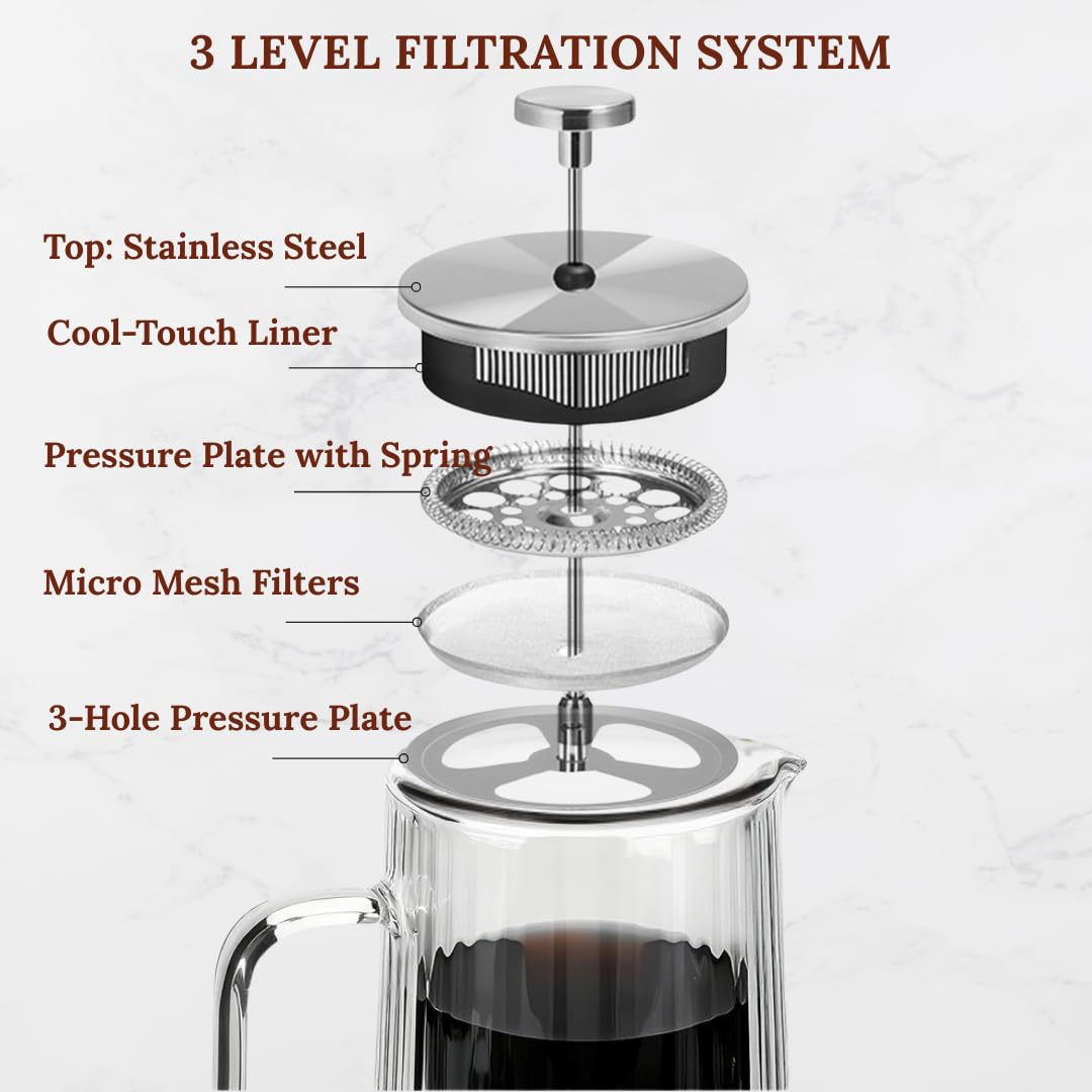 Glass French Press Coffee Maker 34oz J6107