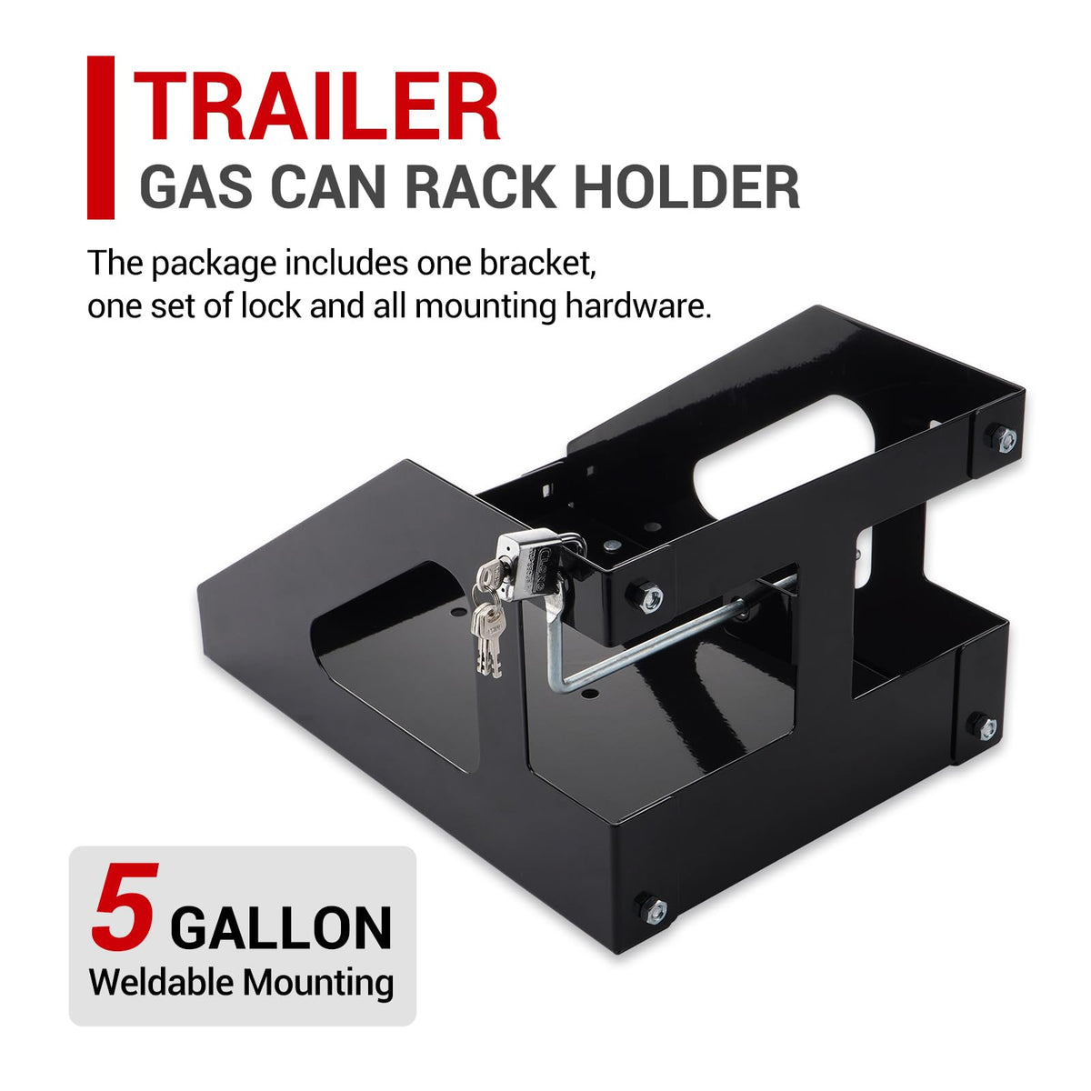 5 Gallon Trailer Gas Can Holder Rack I461945