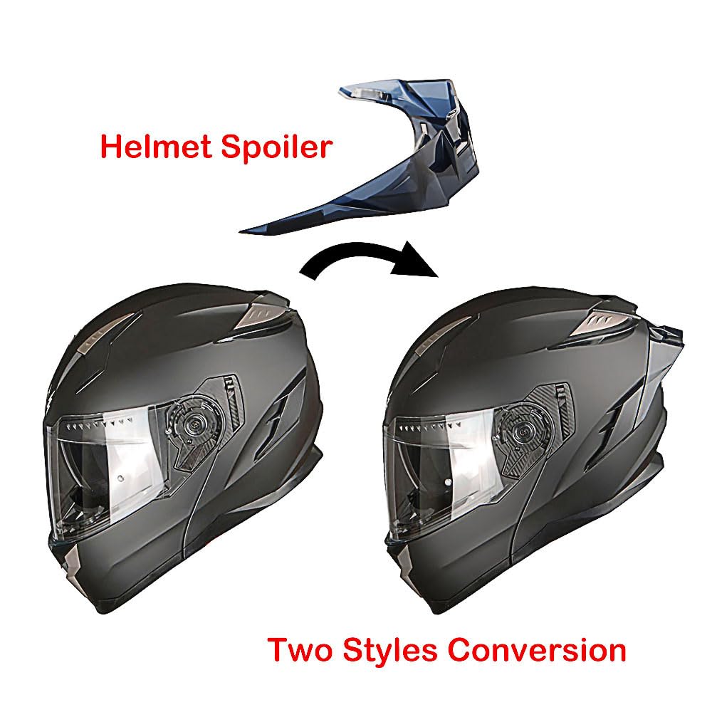 Motorcycle Modular Full Face Helmet DOT Adults Flip up Dual Visor T38189