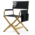 Aluminum Folding Directors Chair 19" Seat Height Black Fabric Golden Frame H14165