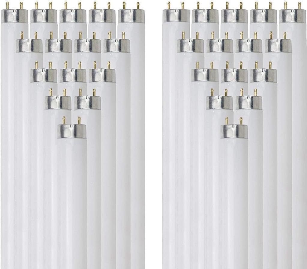 25W 2300 Lumen 3500K Neutral White T8 Fluorescent Tube Light Bulb Pack of 30 C21720
