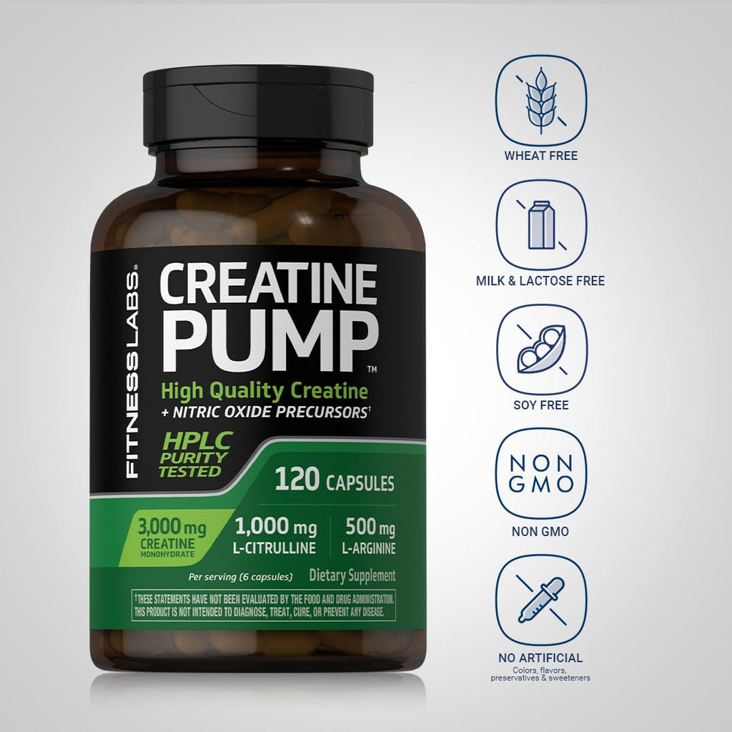 Creatine Monohydrate Capsules 3000mg 120 Count K3142