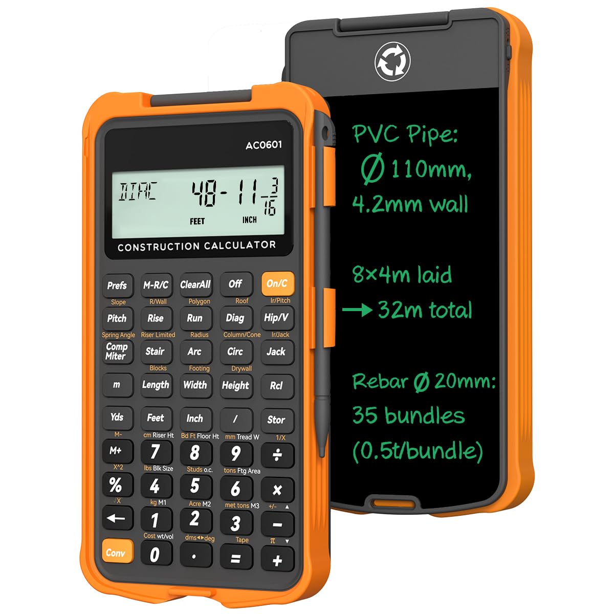 Construction Calculator with Writing Tablet G300224