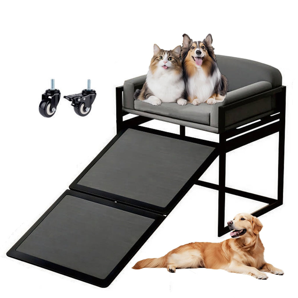 Extra Wide Non Slip Dog Stairs with Wheels H6263