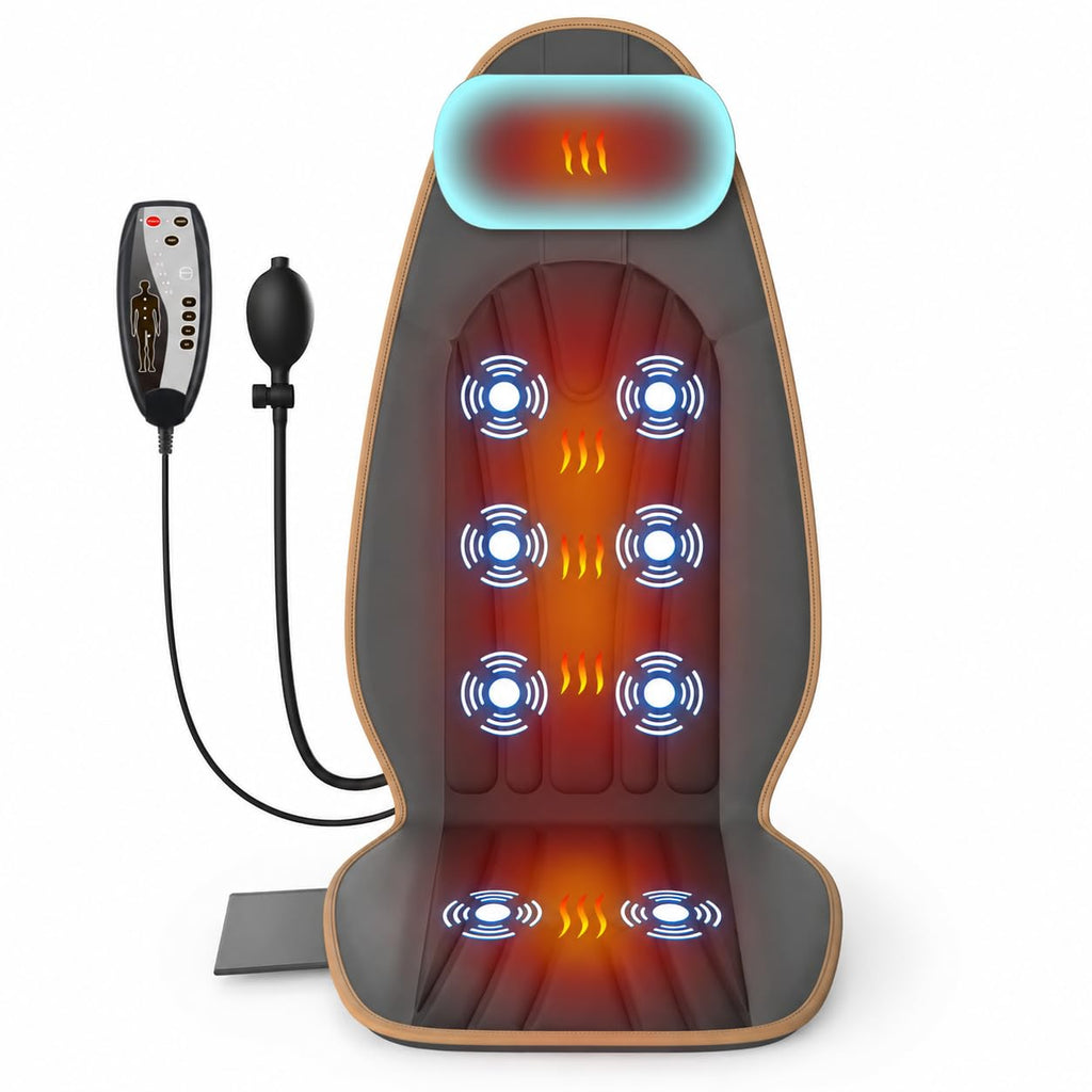 Vibration Back Massager with Heat, 8 Motor Massage Seat Cushion Q764810