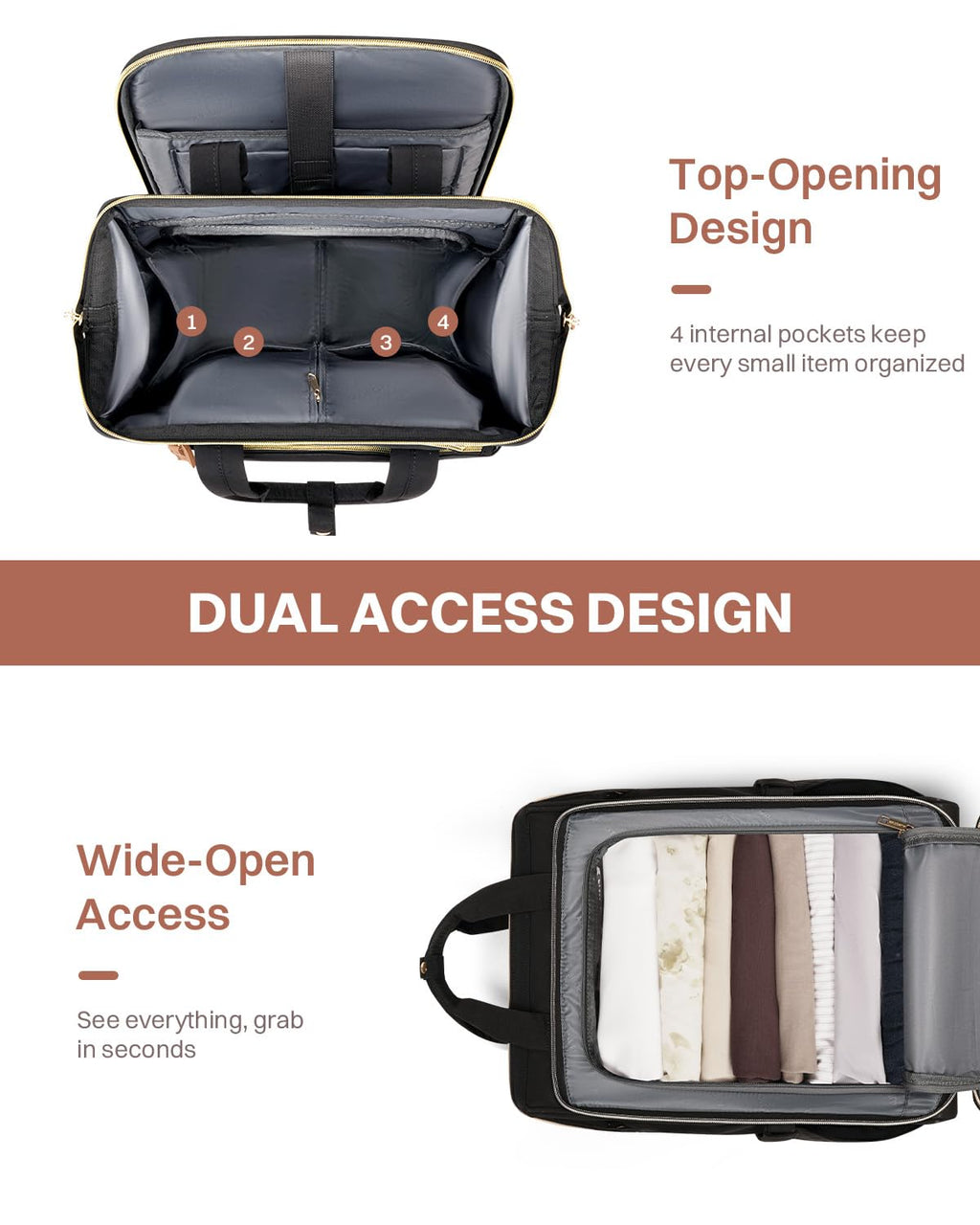 Rolling Puffer Laptop Bag Set with Wheels, 16 Inch Underseat Carry on Luggage P195