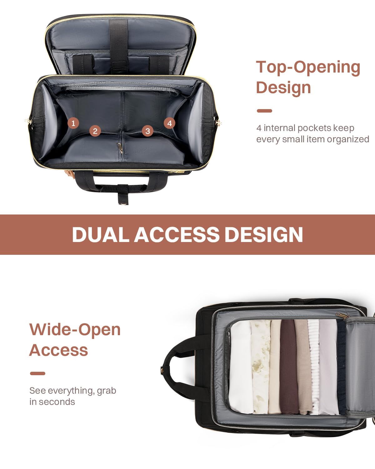 Rolling Puffer Laptop Bag Set with Wheels, 16 Inch Underseat Carry on Luggage P195