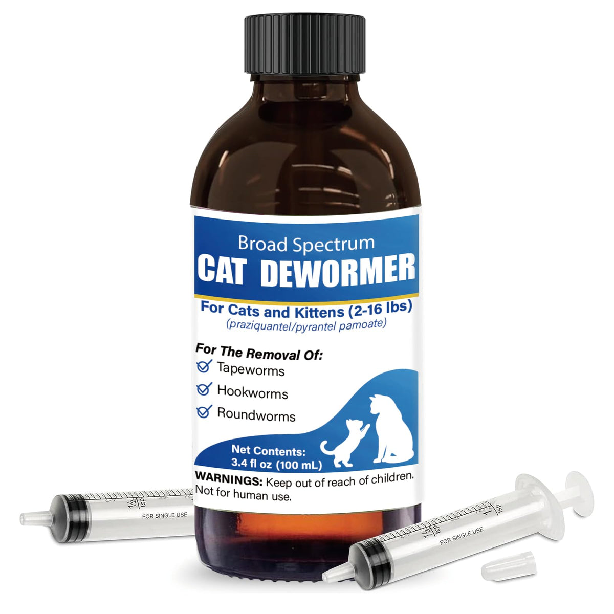 Cat Dewormer Liquid 100 mL with Oral Syringe L205
