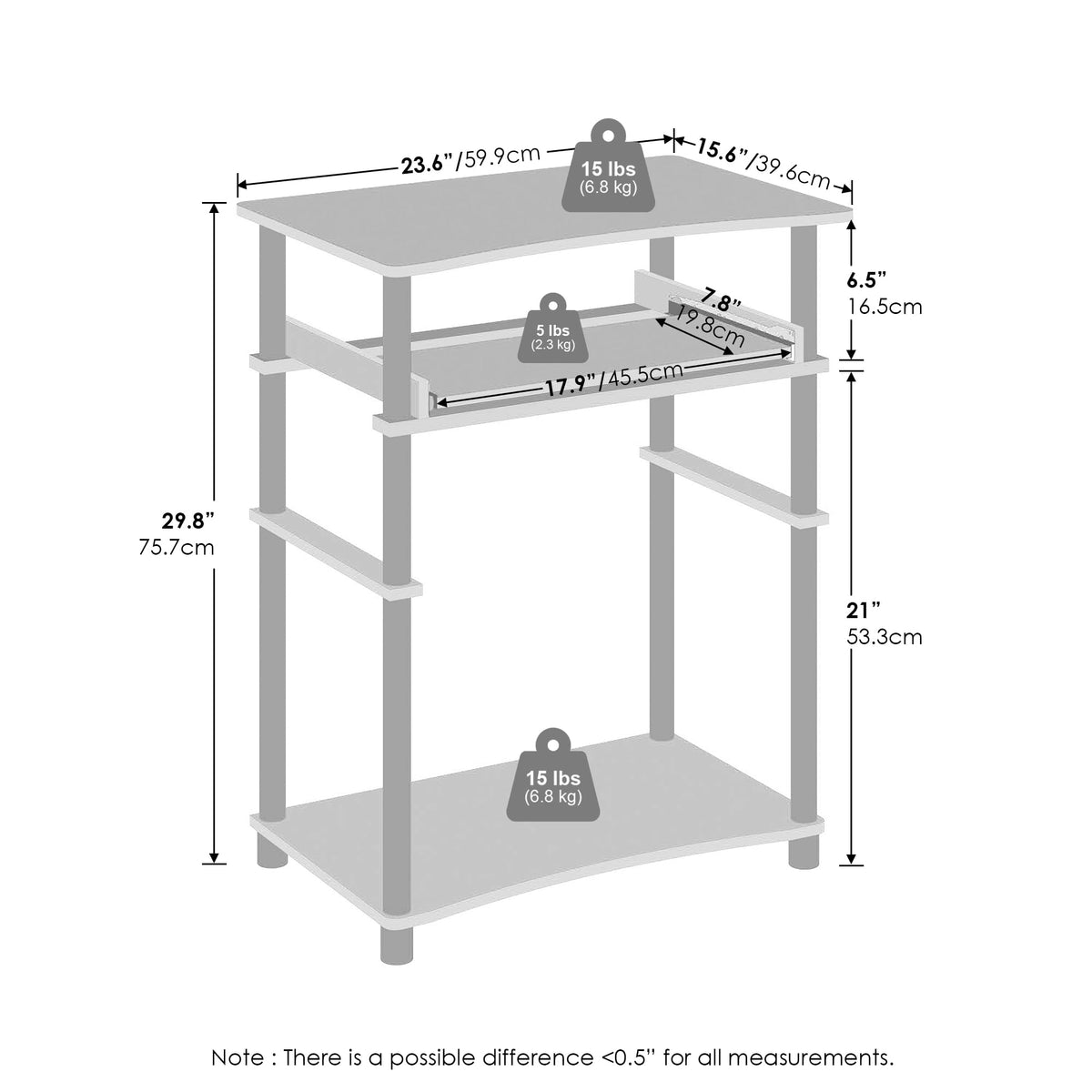 Black Desk with Keyboard Tray Q692469