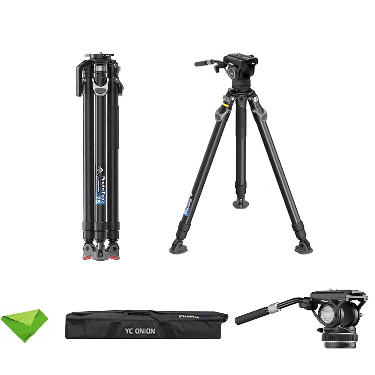 Carbon Fiber Tripod with 75mm Bowl Head and Fluid Head K33865