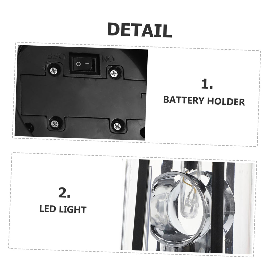 Black Solar Powered Rotating Lighthouse O34159