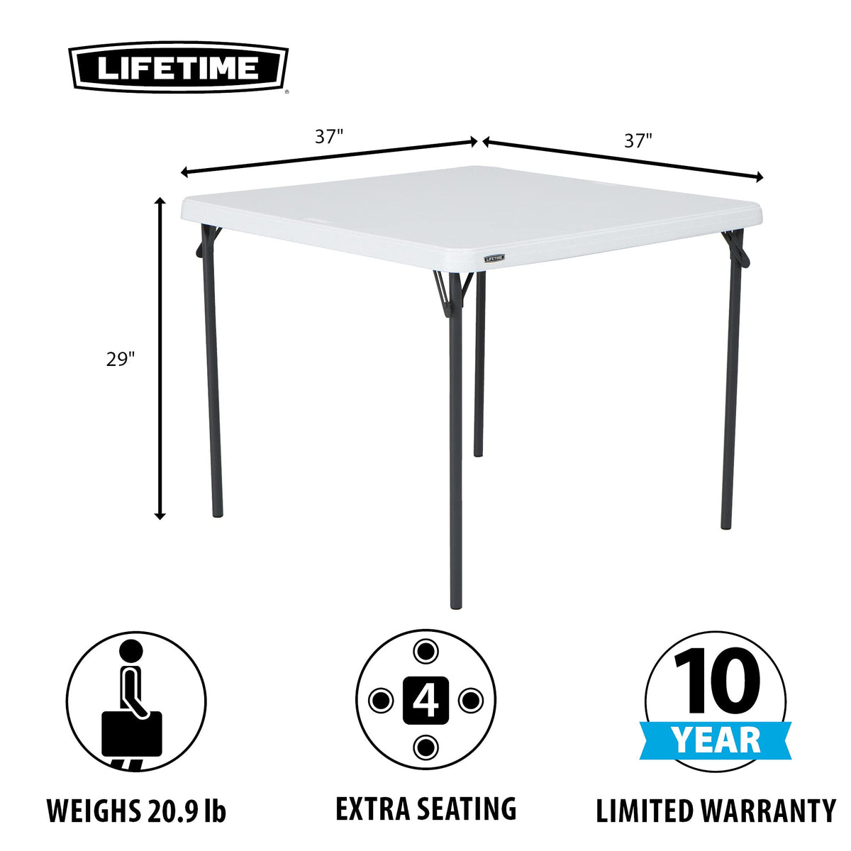 37-Inch Square Folding Card Table T6171