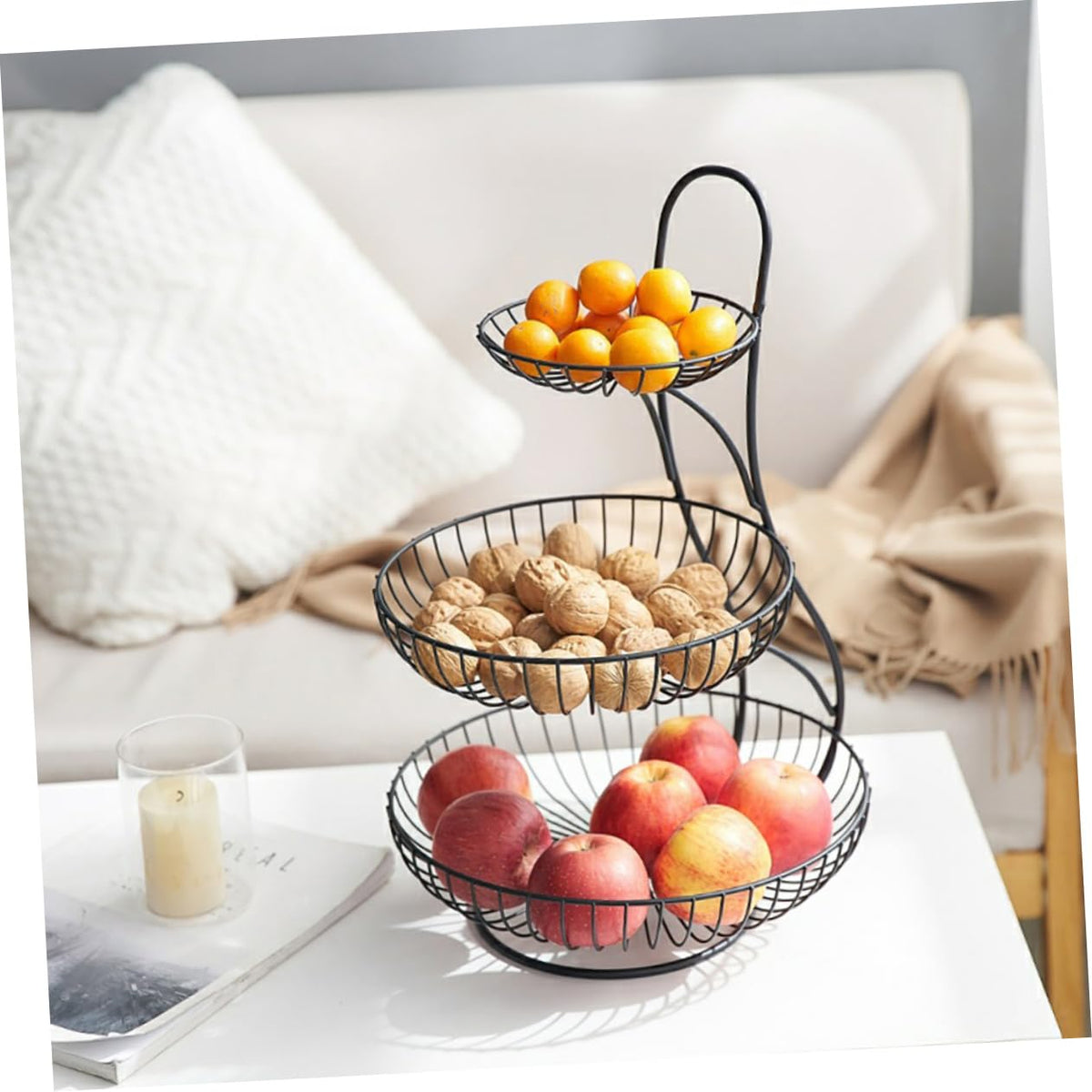 Black 3-Tier Iron Fruit Basket L1626