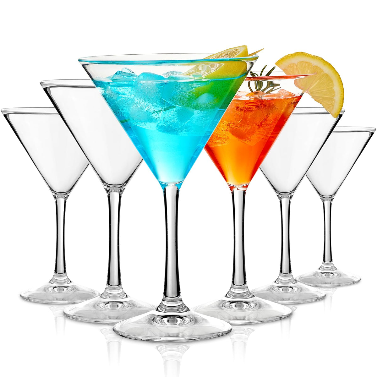 Clear 10 oz Plastic Martini Glasses Set of 6 K222