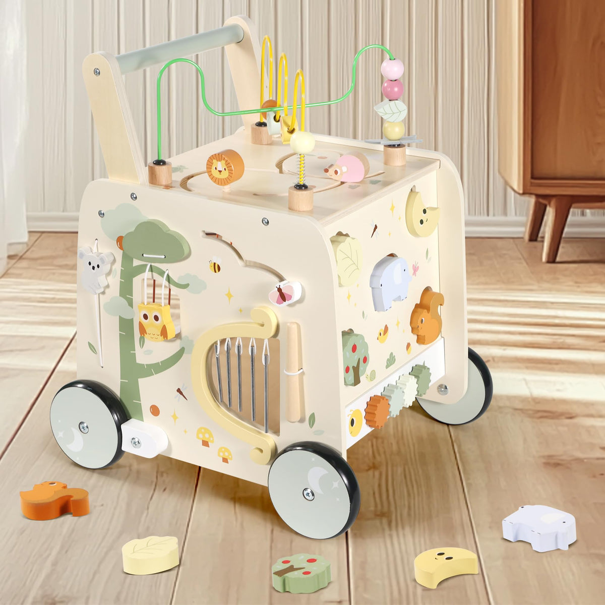 Wooden Activity Cube Push Walker U358481