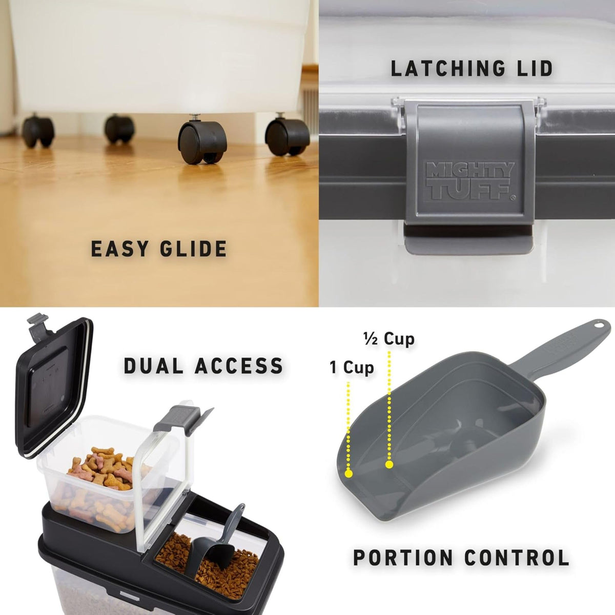 Airtight Dog Food Storage Container with Treat Container and Scoop R966253