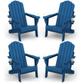Folding Adirondack Chairs Set of 4 with 2 Cup Holders V244