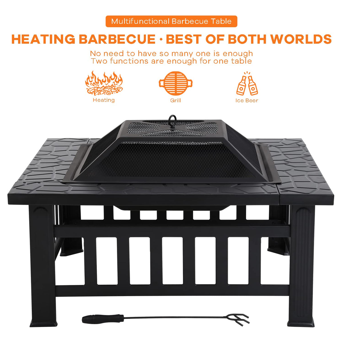 32 in Square Smokeless Fire Pit Table Q694596
