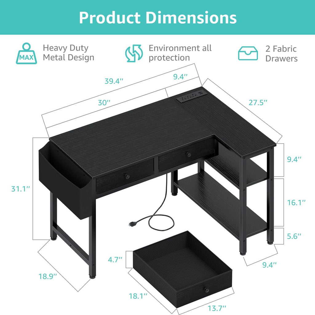 Black Corner Desk R545