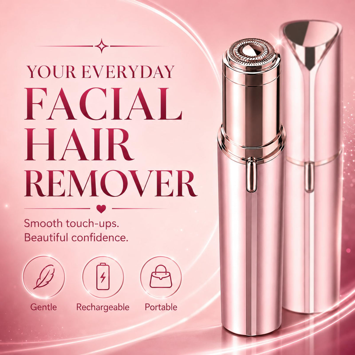 USB Rechargeable Facial Hair Remover with LED Light L299270