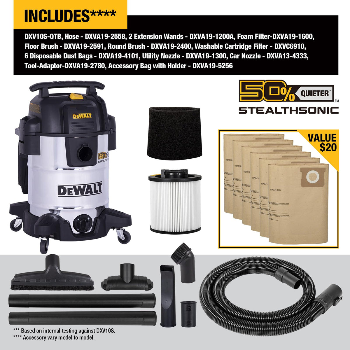 10 Gal Wet and Dry Stainless Steel Shop Vacuum V675