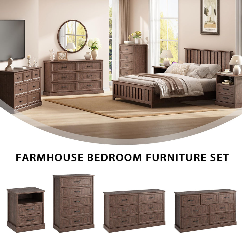 Brown 2 Drawer Nightstand Set of 2 W984