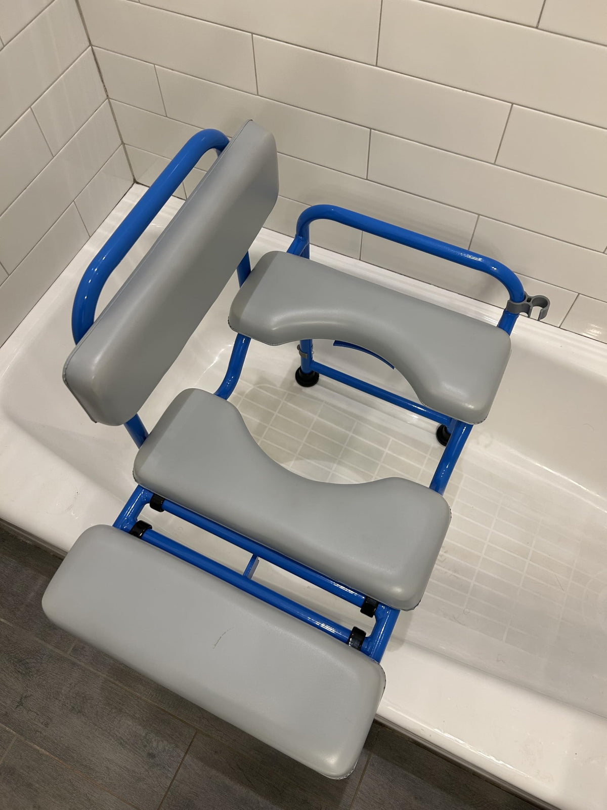 4-in-1 Padded Shower Chair Transfer Bench Commode M49893