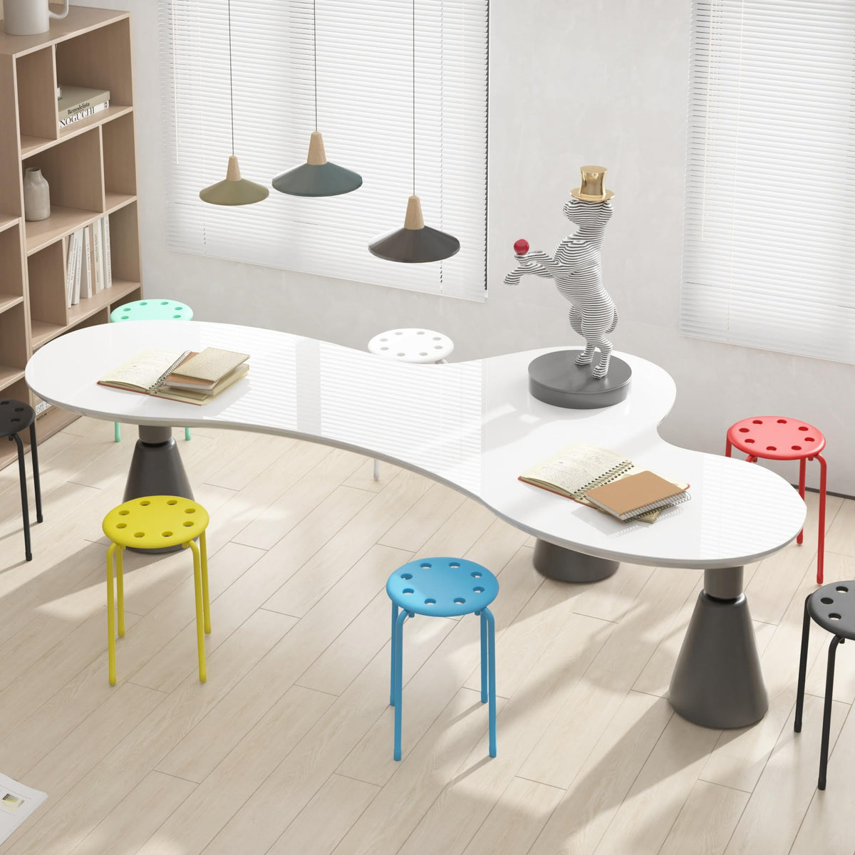 6 Piece Stacking Stools 17.7 Inch Colorful A99094