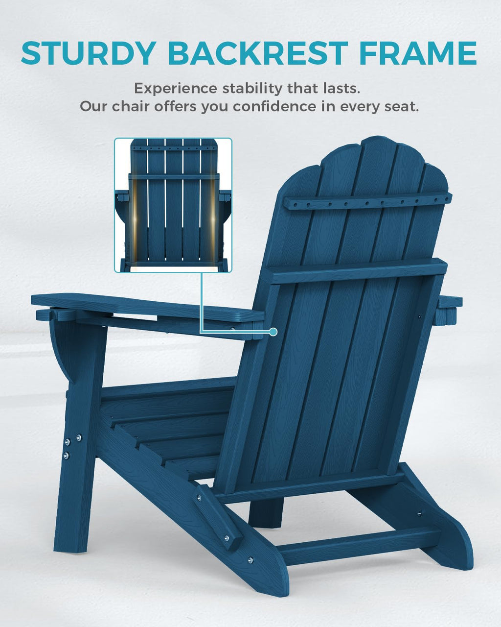 Folding Adirondack Chairs Set of 4 with 2 Cup Holders V244