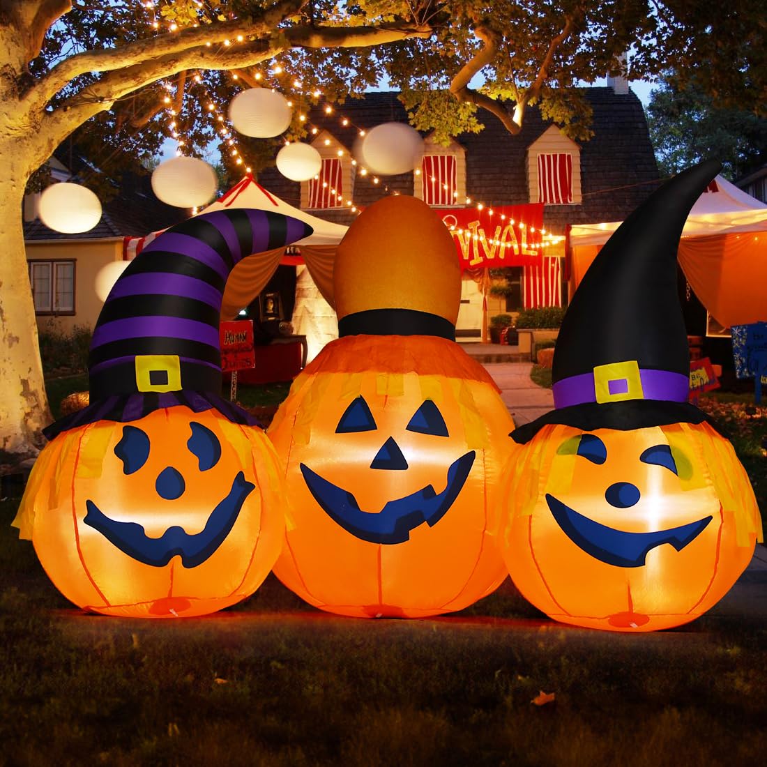 6 FT Halloween Inflatables Outdoor Pumpkin Combo with LED Lights F55712