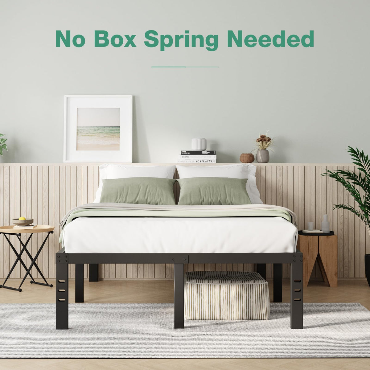 Queen Size 14 Inch Metal Platform Bed Frame X371
