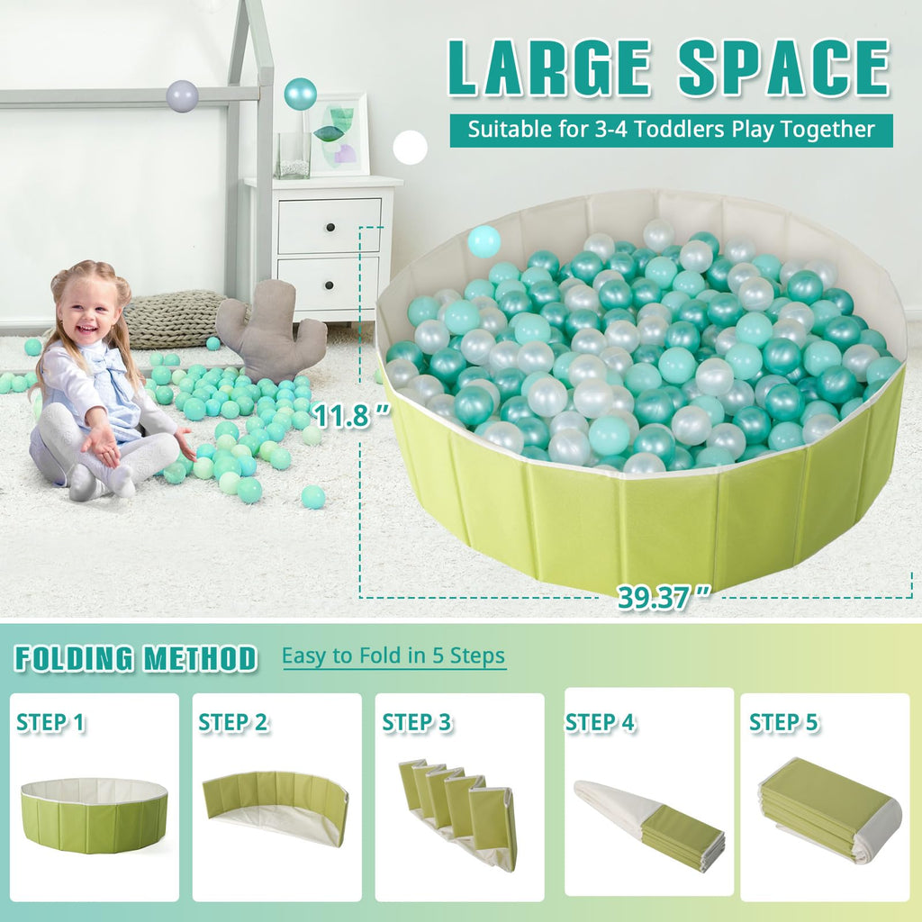 40 Inch Foldable Ball Pit with Storage Bag O801
