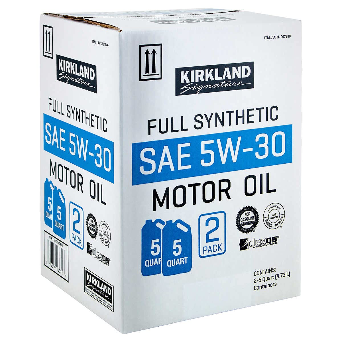 Full Synthetic SAE 5W-30 Motor Oil 5 Quart 2 Pack B666374