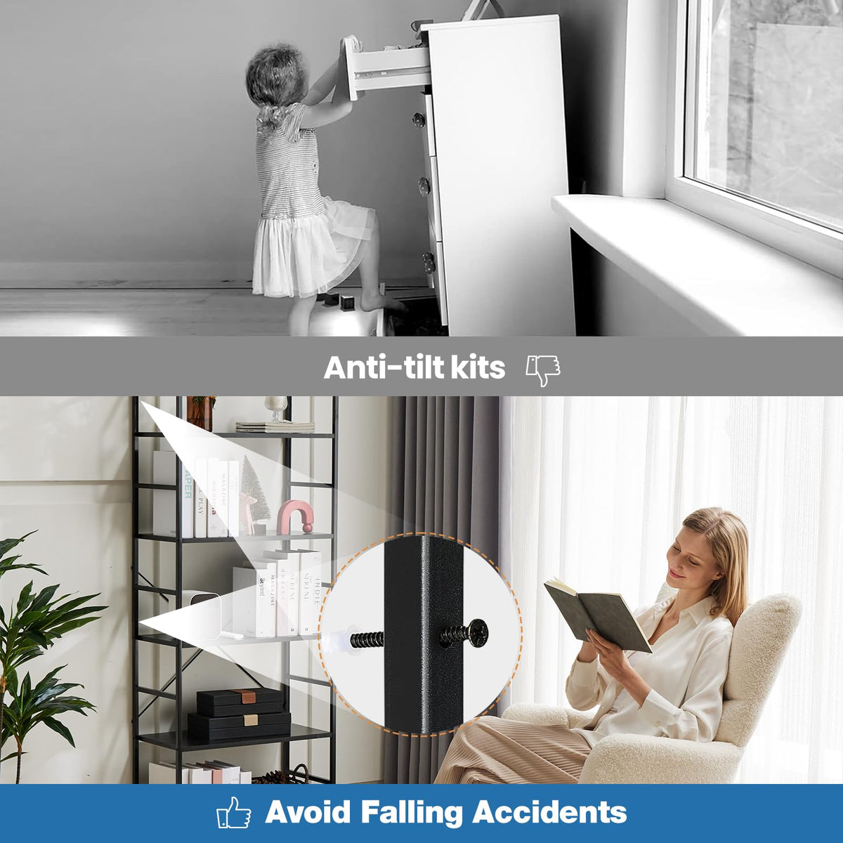 5 Tiers Freestanding Tall Bookshelf E4150