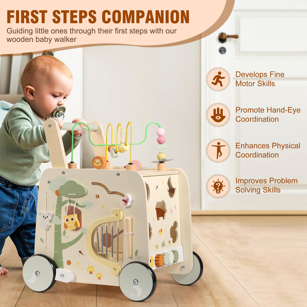Wooden Activity Cube Push Walker U358481
