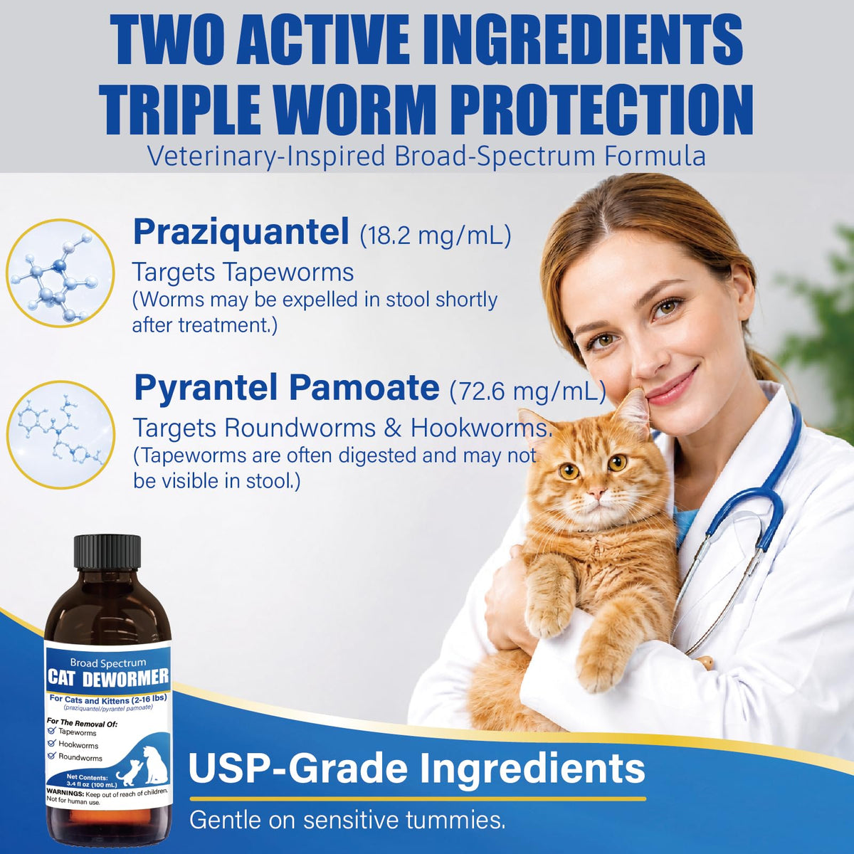 Cat Dewormer Liquid 100 mL with Oral Syringe L205