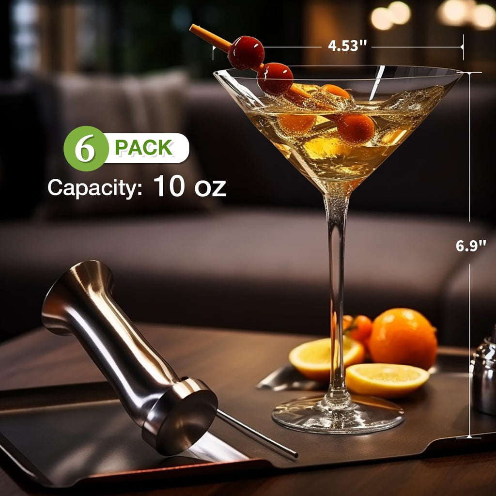 Clear 10 oz Plastic Martini Glasses Set of 6 K222