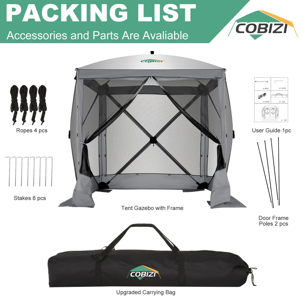 6x6 FT Waterproof Pop up Gazebo Tent with Mosquito Netting B9344
