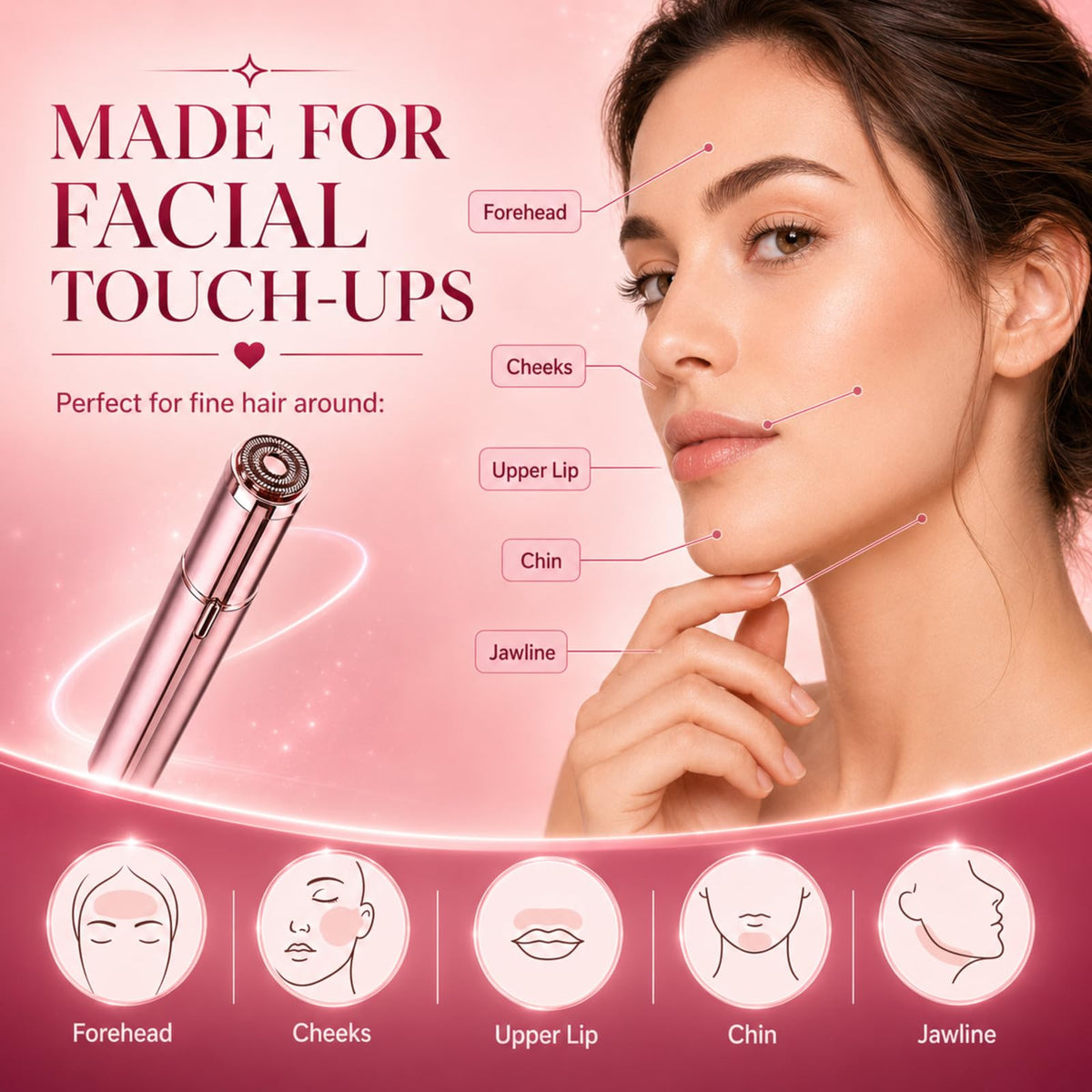 USB Rechargeable Facial Hair Remover with LED Light L299270