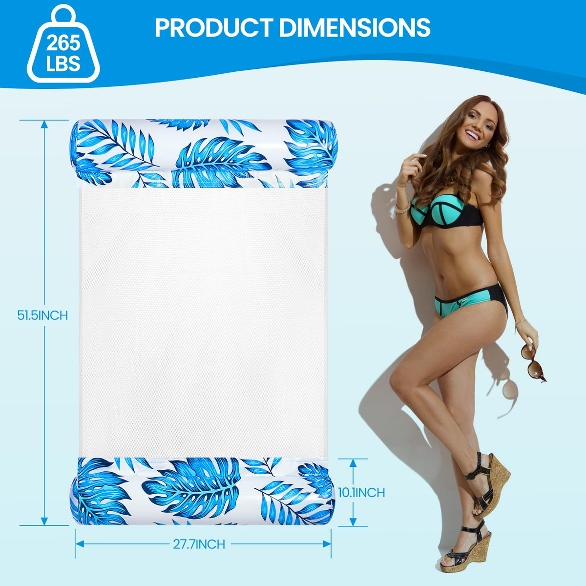 3/5/8 Pack 4-in-1 XL Pool Hammock Float P19223